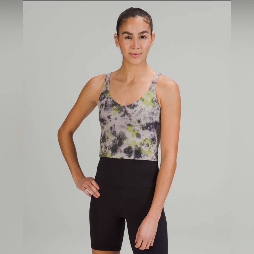 Lululemon 2022 Align Tank Top Radial Tie Dye Mauve Grey Multi 14 - Nulu Cropped